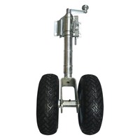 Solid Rubber Twin Jockey Wheel W/Clamp. JW9THD