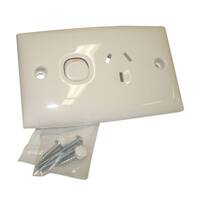 Clipsal Single Power Outlet Double Pole 15D White. CLI15DWE