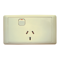 CMS Single Beige 10AMP Power Outlet W/20AMP Install Couplers. J16.1BG