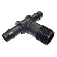 Threaded Tee 13mm Barbed x 1/2" BSP Male. TBM1315