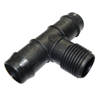 Threaded Tee 19mm Barbed x 1/2" BSP Male. TBM1915