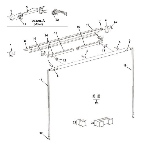 Carefree Freedom L/H Roller Tube Endplug. R001622